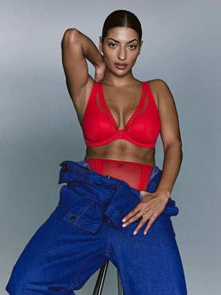 WOWGIRL true red halb unterlegter BH tiefdek.