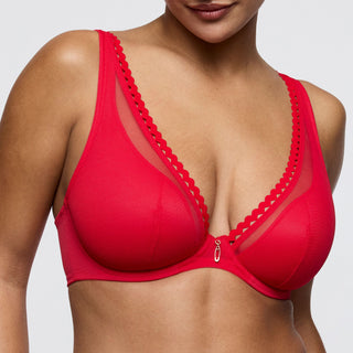 WOWGIRL true red halb unterlegter BH tiefdek.