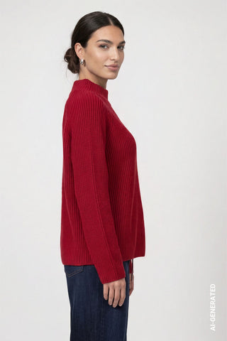Strickpullover mit Stehkragen