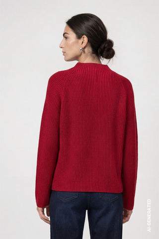 Strickpullover mit Stehkragen