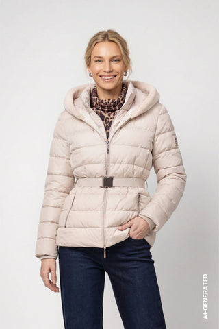 Steppjacke mit Taillengürtel