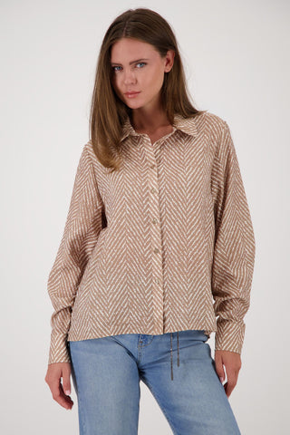 Bluse mit Fischgrat-Muster