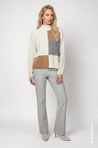 Strickpullover mit Colorblock