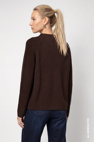 Strickpullover mit Stehkragen