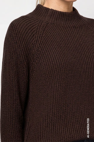 Strickpullover mit Stehkragen