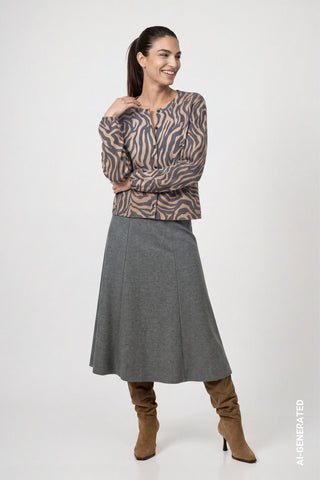 Strickjacke mit Zebra-Muster