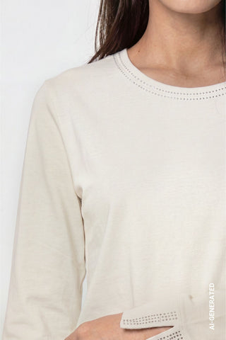 Langarmshirt mit Strassdetails