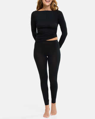 Shirt Langarm cashmere dream Stand, schwarz