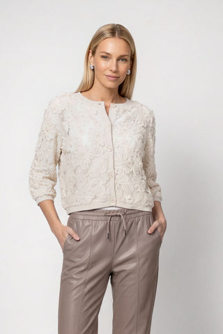 Strickjacke mit Blumenmuster