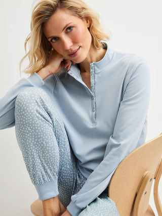 DAMEN Pyjama mit Bündchen
