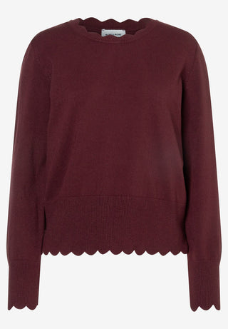 Pullover With Detail Edge, pomegranate red