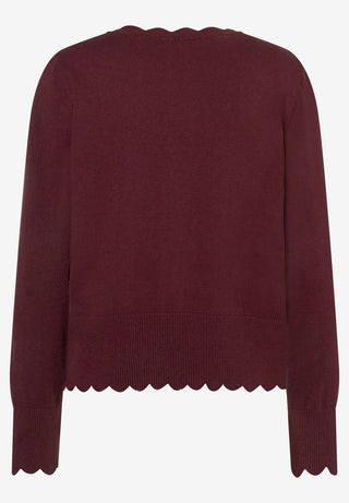 Pullover With Detail Edge, pomegranate red