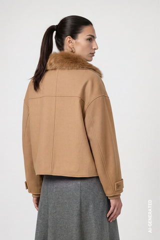 Jacke mit Kunstfellkragen