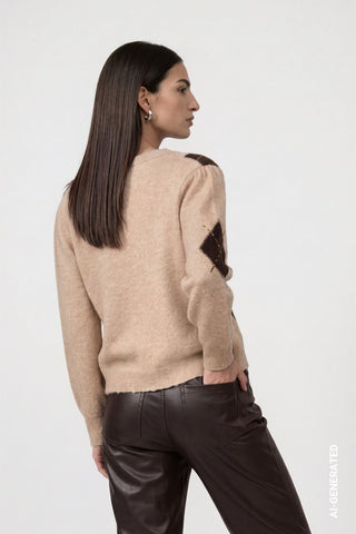 Strickjacke mit Rautenmuster