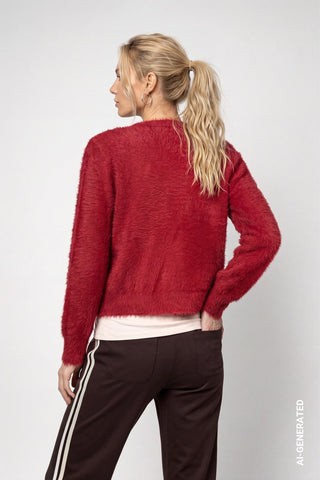 Strickjacke mit flauschiger Haptik