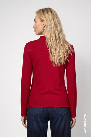 Langarmshirt mit gewelltem Saum
