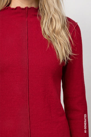 Langarmshirt mit gewelltem Saum
