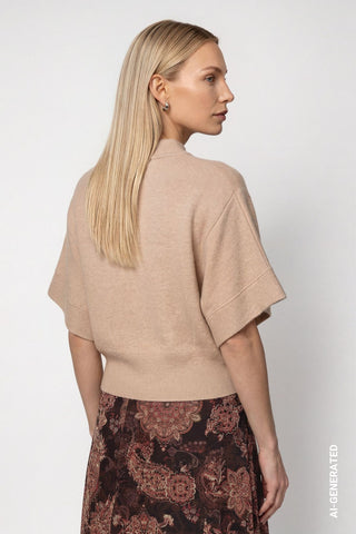 Strickpullover mit kurzen Fledermausärmel
