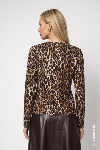 Langarmshirt mit Leomuster