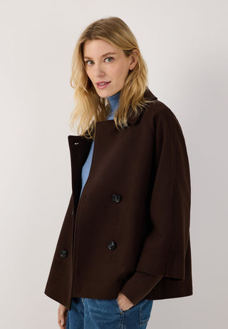 Zweireihige Wollflausch-Jacke