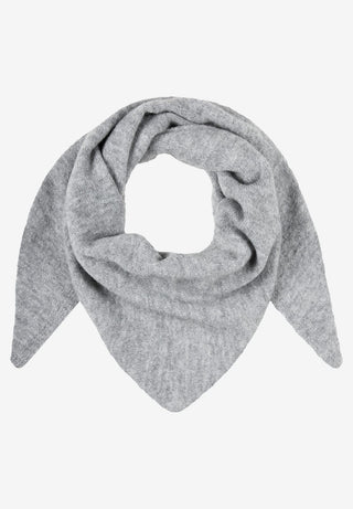 Knitted Triangle Scarf, silvergrey melange