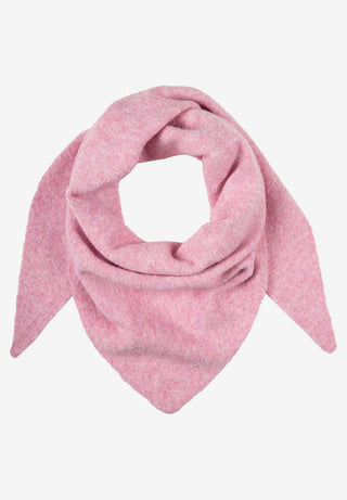 Knitted Triangle Scarf, milky rose