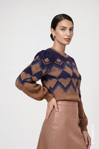 Strickpullover mit Jacquard Muster