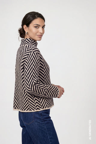 Strickpullover mit Fischgratmuster