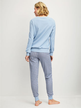 DAMEN Pyjama mit Bündchen