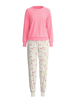 DAMEN Pyjama mit Bündchen