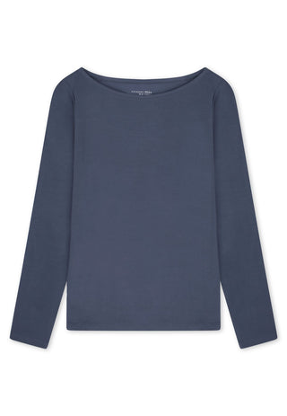 Shirt langarm U-Boot-Ausschnit