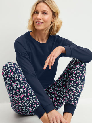 DAMEN Pyjama mit Bündchen