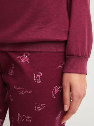 DAMEN Pyjama mit Bündchen