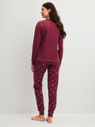 DAMEN Pyjama mit Bündchen
