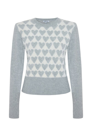 Pullover Jacquard with Hearts, heart intarsia knit