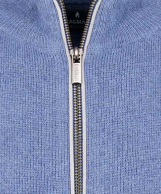 Cardigan mit Stehkragen, Baumwolle/Kaschmir