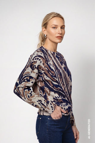 Strickpullover mit Paisleyjacquard