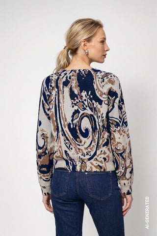 Strickpullover mit Paisleyjacquard