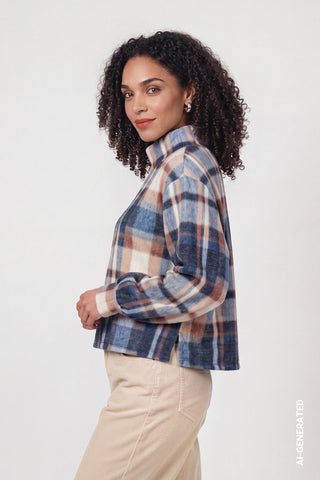 Sweatshirt mit Karo-Muster