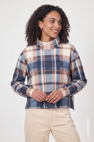 Sweatshirt mit Karo-Muster
