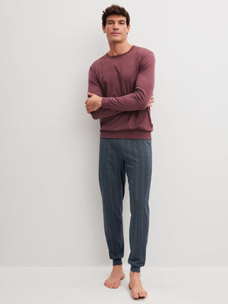 HERREN Pyjama mit Bündchen