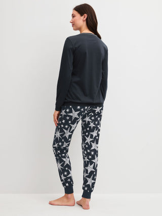 DAMEN Pyjama mit Bündchen