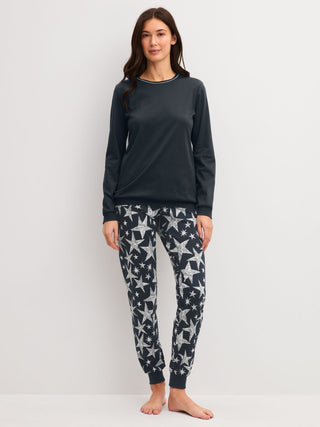 DAMEN Pyjama mit Bündchen