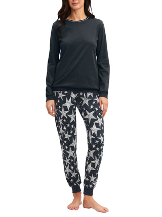DAMEN Pyjama mit Bündchen
