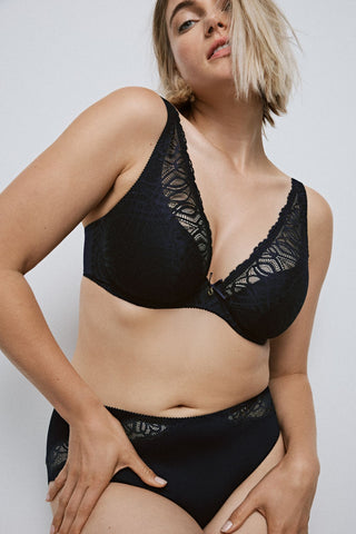 SALERNO midnight blue halb unterlegter BH tiefdek.