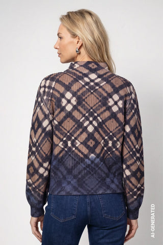 Strickpullover mit Karo-Muster und Dip-Dye