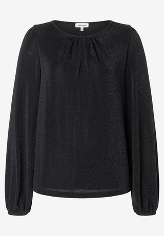 Shimmer Jersey Blouse, black