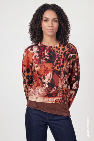 Strickpullover mit Muster-Mix