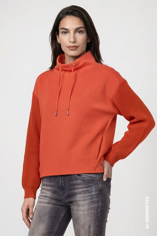 Sweatshirt mit Strickärmeln