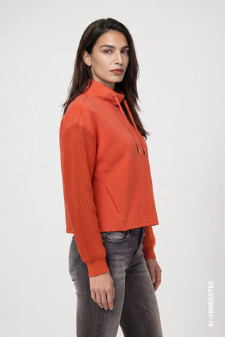 Sweatshirt mit Strickärmeln